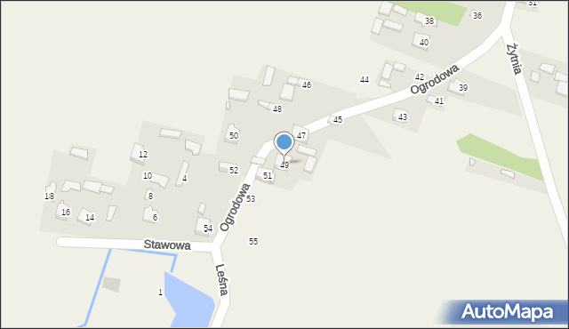 Jakubów, Ogrodowa, 49, mapa Jakubów