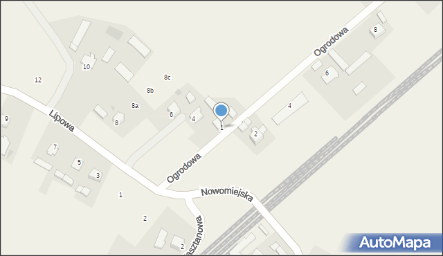 Jamielnik, Ogrodowa, 1, mapa Jamielnik