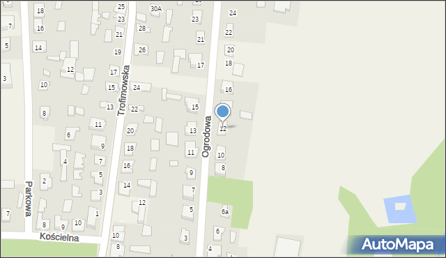 Janów, Ogrodowa, 12, mapa Janów