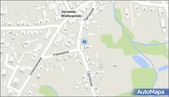 Janowiec Wielkopolski, Ogrodowa, 9, mapa Janowiec Wielkopolski