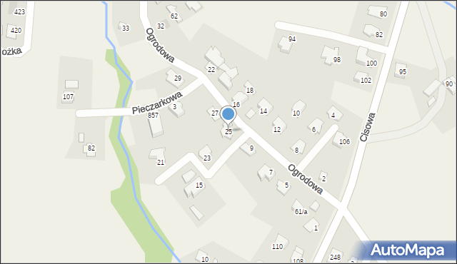 Jasienica, Ogrodowa, 25, mapa Jasienica