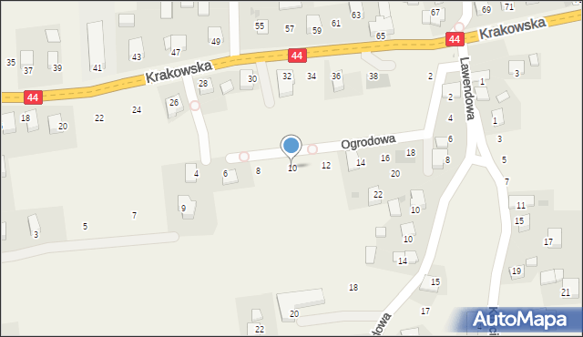 Jaśkowice, Ogrodowa, 10, mapa Jaśkowice
