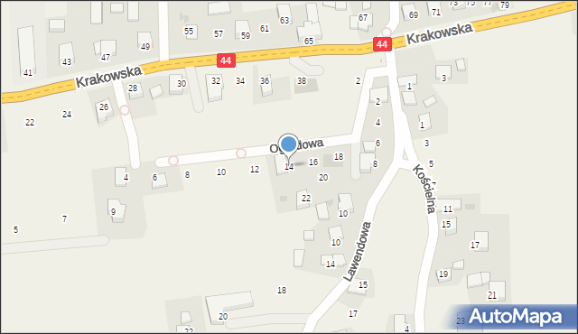 Jaśkowice, Ogrodowa, 14, mapa Jaśkowice