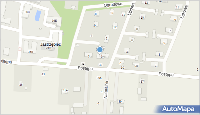 Jastrzębiec, Ogrodowa, 1/1, mapa Jastrzębiec