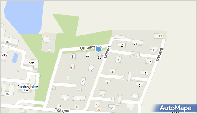 Jastrzębiec, Ogrodowa, 5, mapa Jastrzębiec