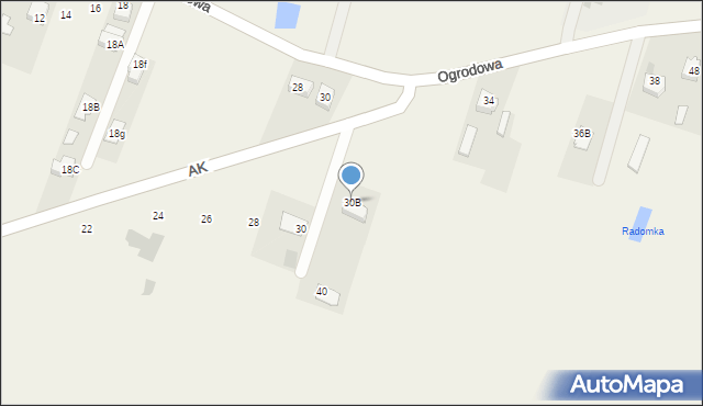 Jedlińsk, Ogrodowa, 30B, mapa Jedlińsk