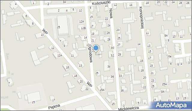 Jedwabne, Ogrodowa, 23a, mapa Jedwabne