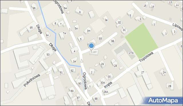 Jeżów Sudecki, Ogrodowa, 3A, mapa Jeżów Sudecki