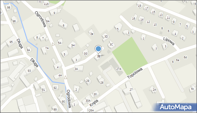 Jeżów Sudecki, Ogrodowa, 3B, mapa Jeżów Sudecki