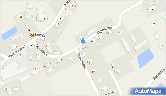 Jonkowo, Ogrodowa, 10, mapa Jonkowo
