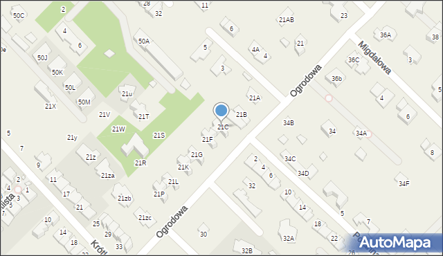 Józefosław, Ogrodowa, 21C, mapa Józefosław