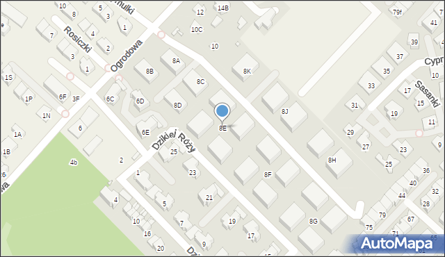 Józefosław, Ogrodowa, 8E, mapa Józefosław