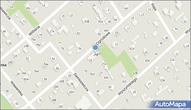 Józefów, Ogrodowa, 25B, mapa Józefów