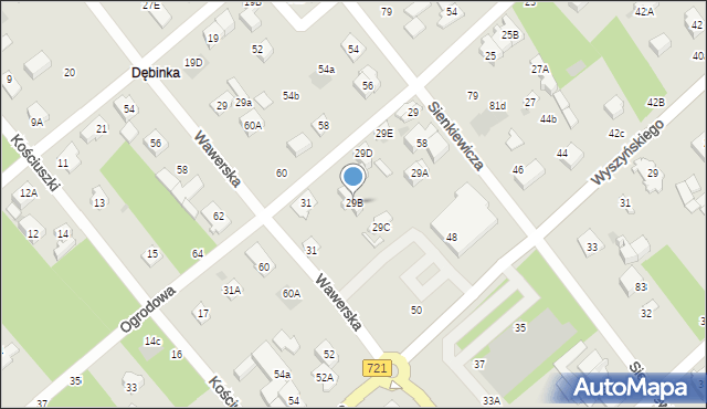 Józefów, Ogrodowa, 29B, mapa Józefów