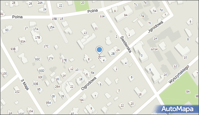 Józefów, Ogrodowa, 2C, mapa Józefów