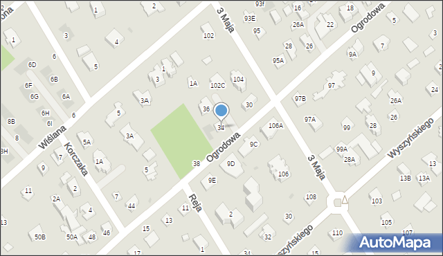 Józefów, Ogrodowa, 34, mapa Józefów