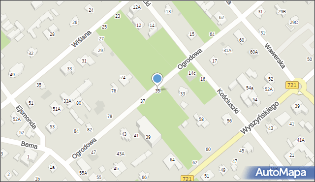 Józefów, Ogrodowa, 35, mapa Józefów