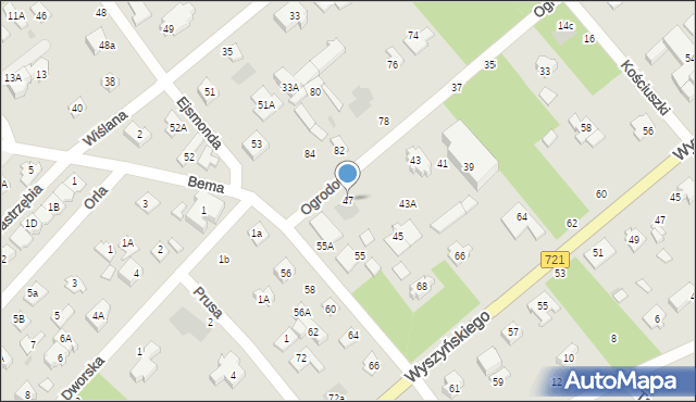 Józefów, Ogrodowa, 47, mapa Józefów