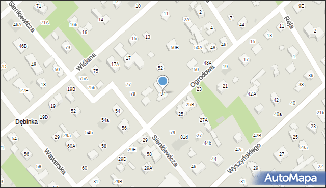 Józefów, Ogrodowa, 54, mapa Józefów