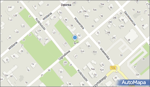 Józefów, Ogrodowa, 64, mapa Józefów