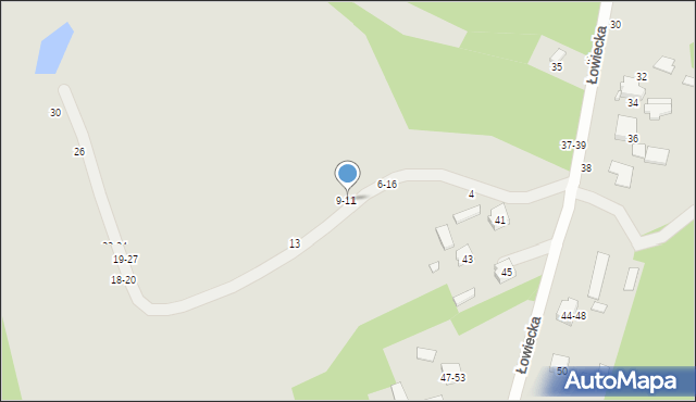 Kalisz, Ogniskowa, 9-11, mapa Kalisza