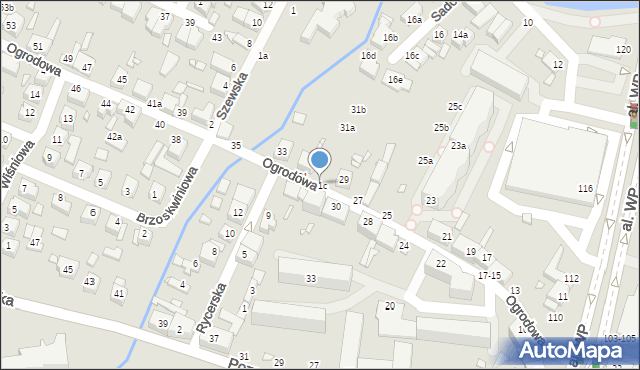 Kalisz, Ogrodowa, 31c, mapa Kalisza
