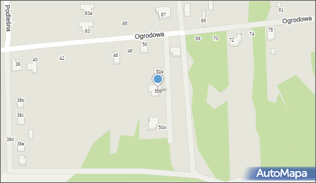 Kałuszyn, Ogrodowa, 50b, mapa Kałuszyn