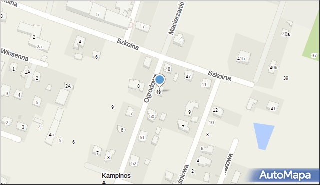 Kampinos A, Ogrodowa, 49, mapa Kampinos A