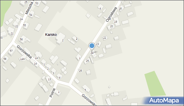 Karsko, Ogrodowa, 24, mapa Karsko