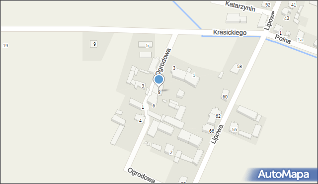 Katarzynin, Ogrodowa, 8, mapa Katarzynin