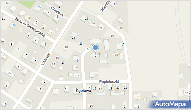 Kębłowo, Ogrodowa, 22, mapa Kębłowo