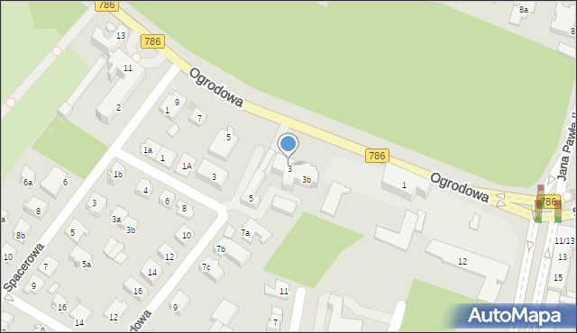 Kielce, Ogrodowa, 3, mapa Kielc