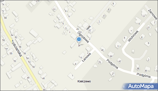 Kiełczewo, Ogrodowa, 1a, mapa Kiełczewo