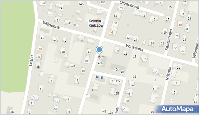 Kiełczów, Ogrodowa, 42c, mapa Kiełczów