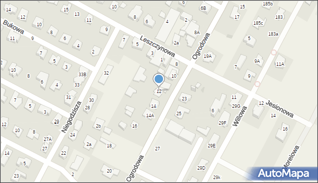 Kiełpin, Ogrodowa, 12, mapa Kiełpin