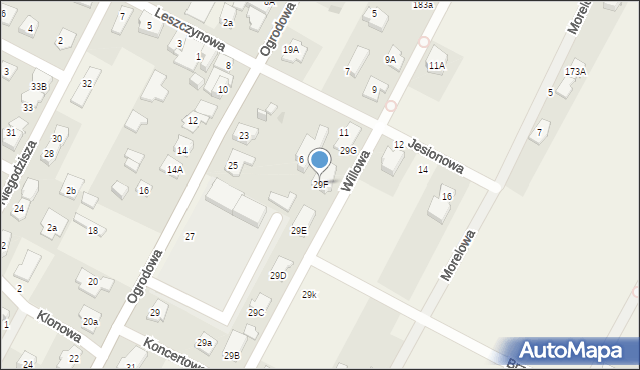 Kiełpin, Ogrodowa, 29F, mapa Kiełpin