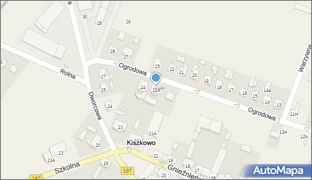 Kiszkowo, Ogrodowa, 22A, mapa Kiszkowo