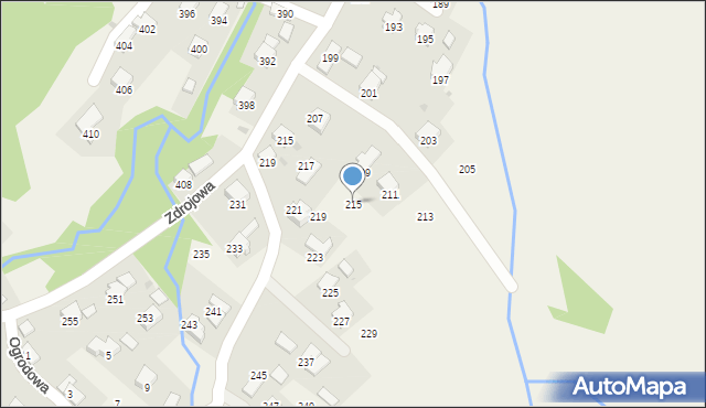 Klimkówka, Ogrodowa, 215, mapa Klimkówka
