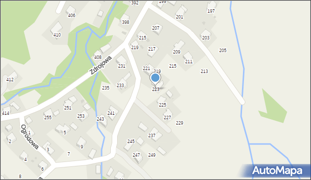 Klimkówka, Ogrodowa, 223, mapa Klimkówka