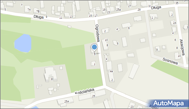 Kokorzyn, Ogrodowa, 3, mapa Kokorzyn