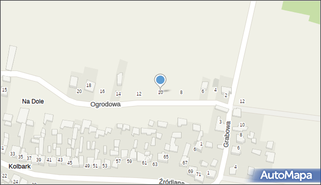 Kolbark, Ogrodowa, 10, mapa Kolbark