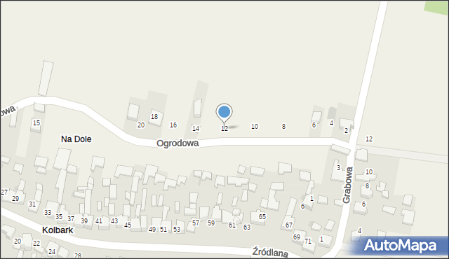 Kolbark, Ogrodowa, 12, mapa Kolbark