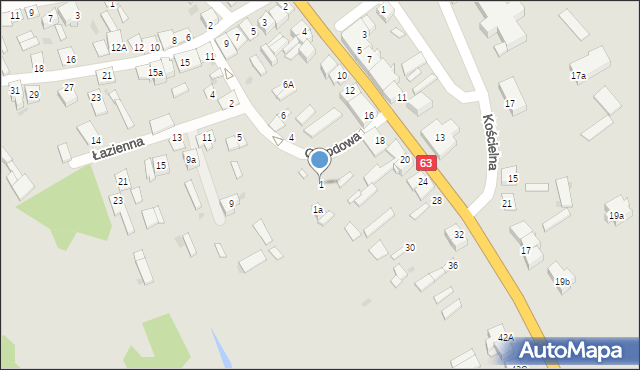 Kolno, Ogrodowa, 1, mapa Kolno