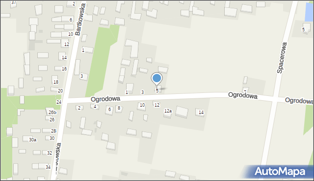 Konary, Ogrodowa, 5, mapa Konary