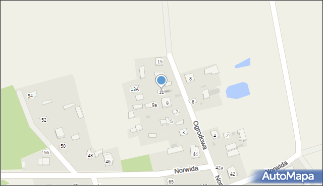 Korczew, Ogrodowa, 11, mapa Korczew