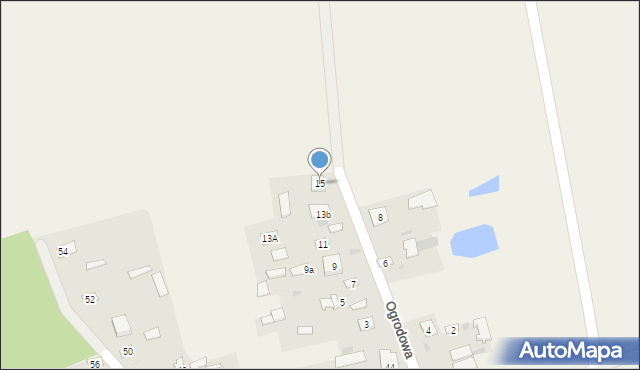 Korczew, Ogrodowa, 15, mapa Korczew