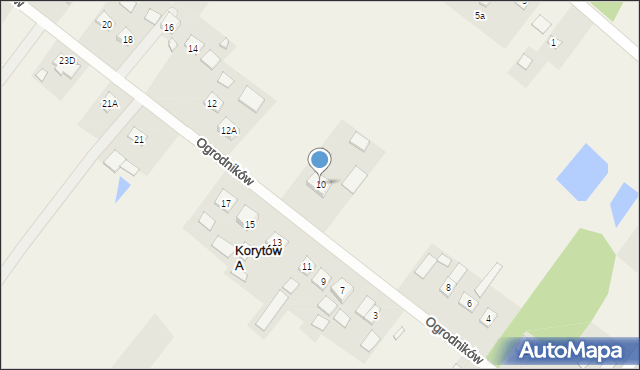 Korytów A, Ogrodników, 10, mapa Korytów A