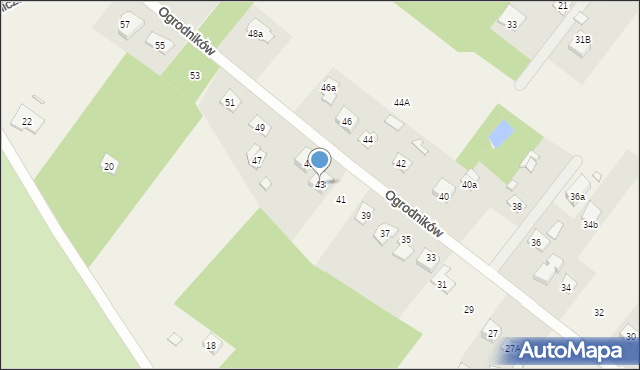 Korytów A, Ogrodników, 43, mapa Korytów A