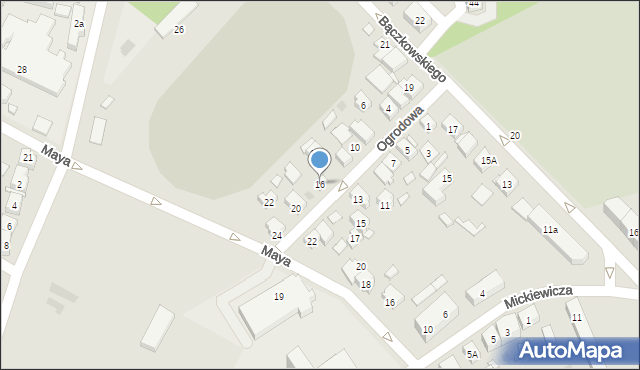 Kościan, Ogrodowa, 16, mapa Kościan