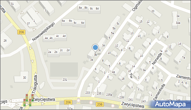 Koszalin, Ogińskiego Michała Kleofasa, 3b, mapa Koszalina